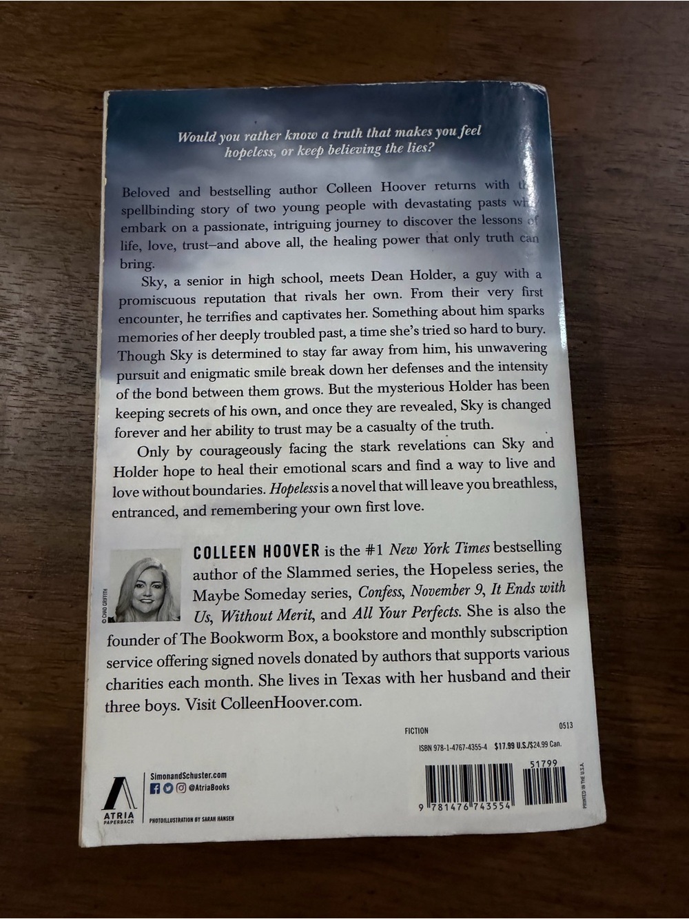 Hopeless by Colleen Hoover. Gently Used. - Picture 2 of 4
